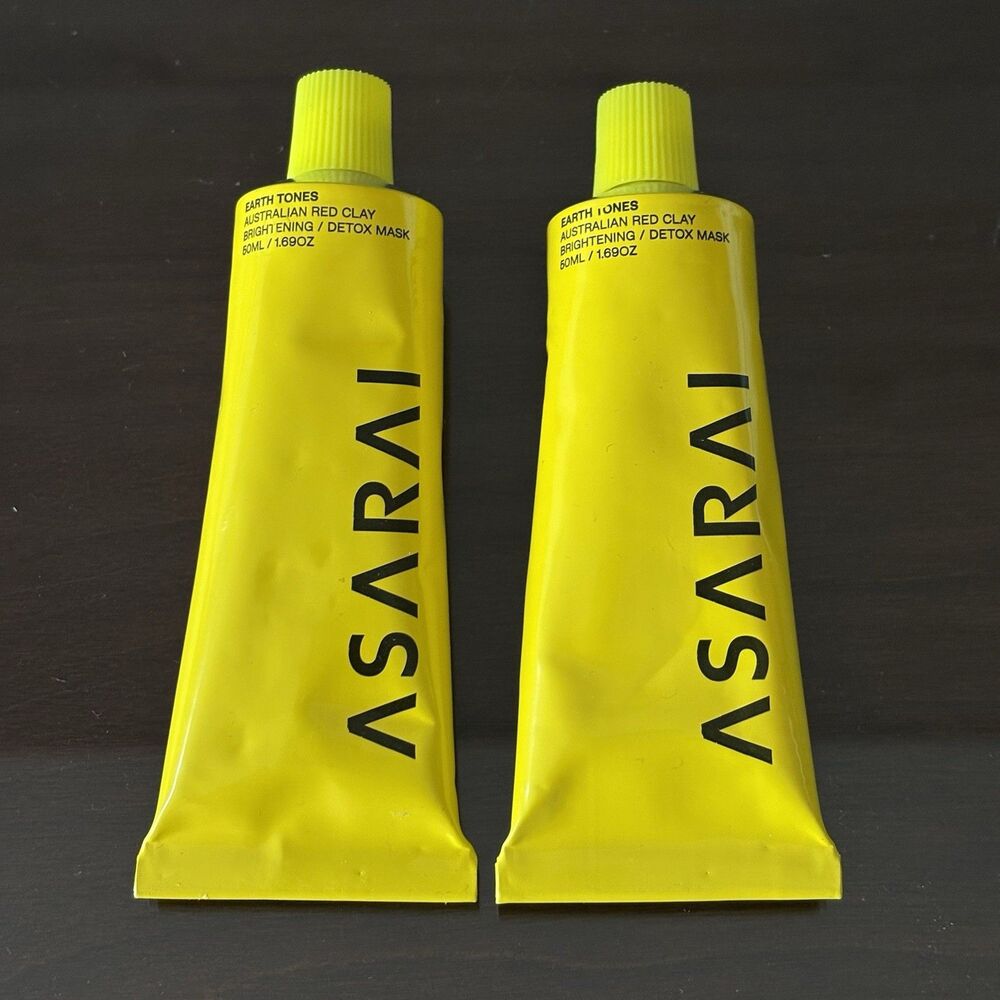 2X Asarai Earth Tones Australian Red Clay Face Detox Mask 50ml/1.69oz New/Sealed